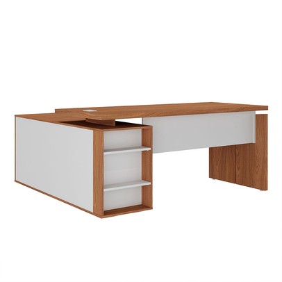 Mesa para Escritório Gerencia 1 Porta Freijó/Branco - Artany Móveis