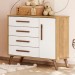 Cômoda Encanto 1 Porta 4 Gavetas Freijó/Branco Acetinado - Qmovi