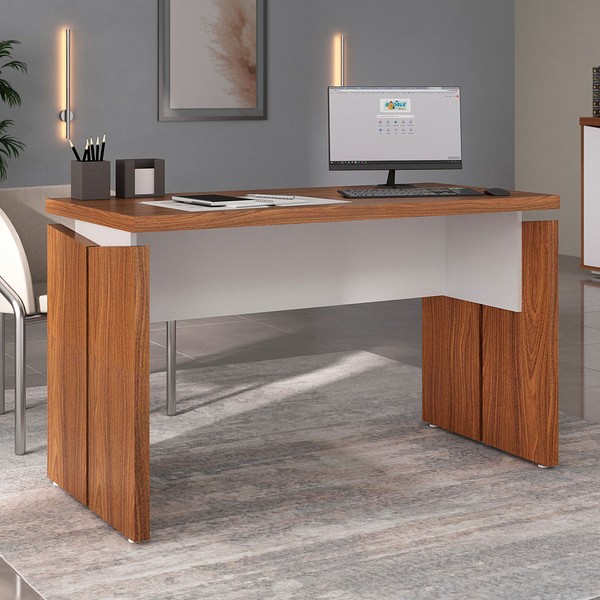 Mesa para Escritório Operacional Freijó/Branco - Artany Móveis