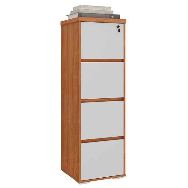 Gaveteiro Arquivo 4 Gavetas Freijó/Branco - Artany Móveis