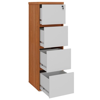 Gaveteiro Arquivo 4 Gavetas Freijó/Branco - Artany Móveis