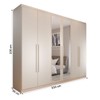 Guarda-Roupa Casal Madalena 6 Portas 4 Gavetas 100% Mdf com Espelho Off White - Panorama Móveis