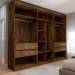 Guarda-Roupa Casal Madalena 6 Portas 4 Gavetas 100% Mdf com Espelho Brauna/Off White - Panorama Móveis