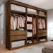 Guarda-Roupa Casal Madalena 6 Portas 4 Gavetas 100% Mdf com Espelho Brauna/Off White - Panorama Móveis