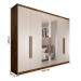 Guarda-Roupa Casal Madalena 6 Portas 4 Gavetas 100% Mdf com Espelho Brauna/Off White - Panorama Móveis