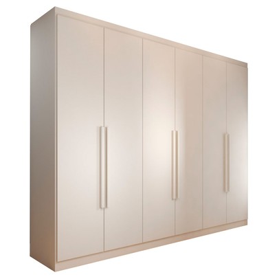 Guarda-Roupa Casal Madalena 6 Portas 4 Gavetas 100% Mdf Off White - Panorama Móveis
