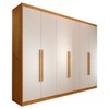 Guarda-Roupa Casal Madalena 6 Portas 4 Gavetas 100% Mdf Peroba/Off White - Panorama Móveis