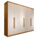 Guarda-Roupa Casal Madalena 6 Portas 4 Gavetas 100% Mdf Peroba/Off White - Panorama Móveis