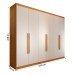 Guarda-Roupa Casal Madalena 6 Portas 4 Gavetas 100% Mdf Peroba/Off White - Panorama Móveis