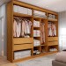 Guarda-Roupa Casal Madalena 6 Portas 4 Gavetas 100% Mdf Peroba/Off White - Panorama Móveis