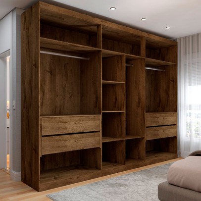 Guarda-Roupa Casal Madalena 6 Portas 4 Gavetas 100% Mdf Brauna - Panorama Móveis