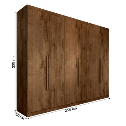 Guarda-Roupa Casal Madalena 6 Portas 4 Gavetas 100% Mdf Brauna - Panorama Móveis