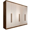 Guarda-Roupa Casal Madalena 6 Portas 4 Gavetas 100% Mdf Brauna/Off White - Panorama Móveis