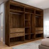 Guarda-Roupa Casal Madalena 6 Portas 4 Gavetas 100% Mdf Brauna/Off White - Panorama Móveis