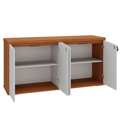 Armário para Escritório 4 Portas Freijó/Branco - Artany Móveis