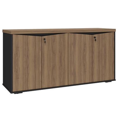 Armário para Escritório 4 Portas Nogal/Preto - Artany Móveis