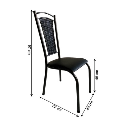 Kit 6 Cadeiras para Cozinha Paris Preto - Wj Design