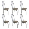 Kit 6 Cadeiras para Cozinha Requinte Branco/Bege - Wj Design