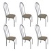 Kit 6 Cadeiras para Cozinha Requinte Branco/Bege - Wj Design