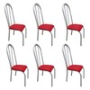 Kit 6 Cadeiras para Cozinha Requinte Branco/Vermelho - Wj Design