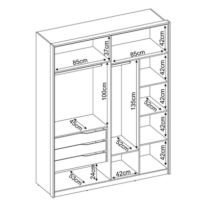 Guarda-Roupa Casal Attore 4 Portas 3 Gavetas Nogueira Touch - Demóbile