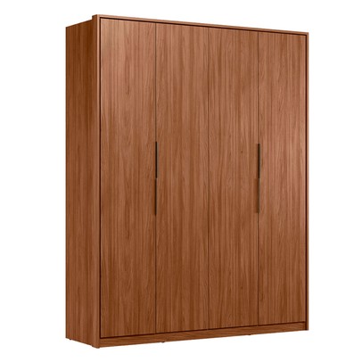 Guarda-Roupa Casal Attore 4 Portas 3 Gavetas Nogueira Touch - Demóbile