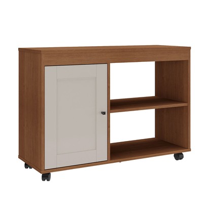 Rack para TV Até 42 Polegadas Rio 1 Porta Cinamomo/Off White - Pnr Móveis