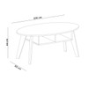 Mesa de Centro Diva 2 Nichos Off White/Cedro - Pnr Móveis