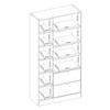 Armário Multiuso Joy 2 Portas 2 Gavetas com Espelho Amêndola Touch/Off White - Demóbile