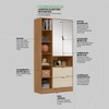 Armário Multiuso Joy 2 Portas 2 Gavetas com Espelho Amêndola Touch/Off White - Demóbile