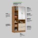 Armário Multiuso Joy 2 Portas 2 Gavetas com Espelho Amêndola Touch/Off White - Demóbile