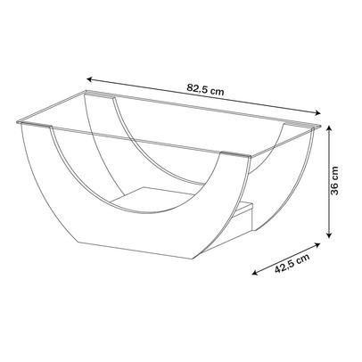 Mesa de Centro Onda com Tampo de Vidro Cinamomo - Pnr Móveis