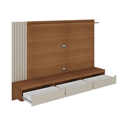 Painel para TV Até 75 Polegadas Luxo 3 Gavetas Cinamomo/Off White - Pnr Móveis