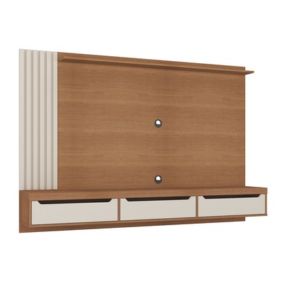 Painel para TV Até 75 Polegadas Luxo 3 Gavetas Cinamomo/Off White - Pnr Móveis