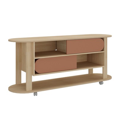 Rack para TV Até 65 Polegadas Ciclo 2 Portas Naturale/Terracota - Pnr Móveis