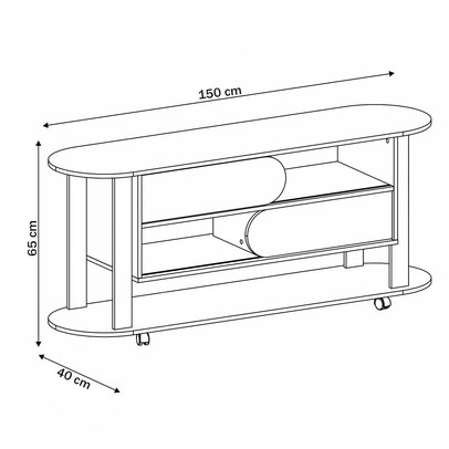 Rack para TV Até 65 Polegadas Ciclo 2 Portas Naturale/Terracota - Pnr Móveis