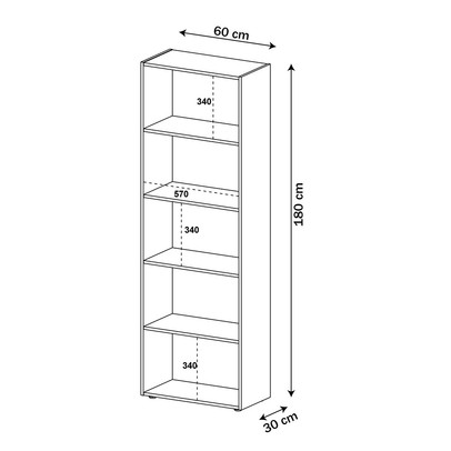 Estante para Livros Multy 4 Prateleiras Cinamomo - Pnr Móveis