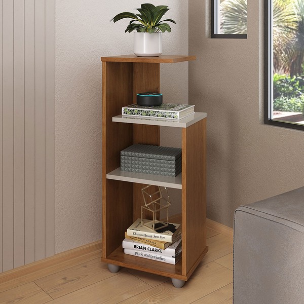 Estante para Livros Bis 2 Prateleiras Cinamomo/Off White - Pnr