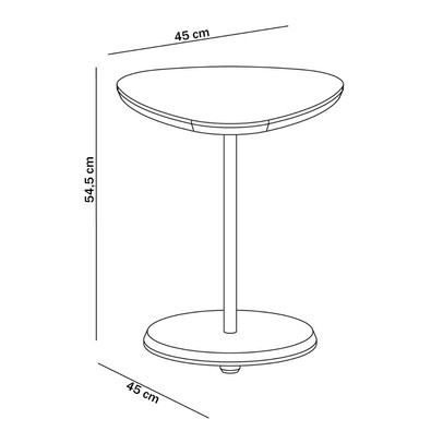 Mesa de Apoio Bia 100% Mdf Off White - Pnr Móveis