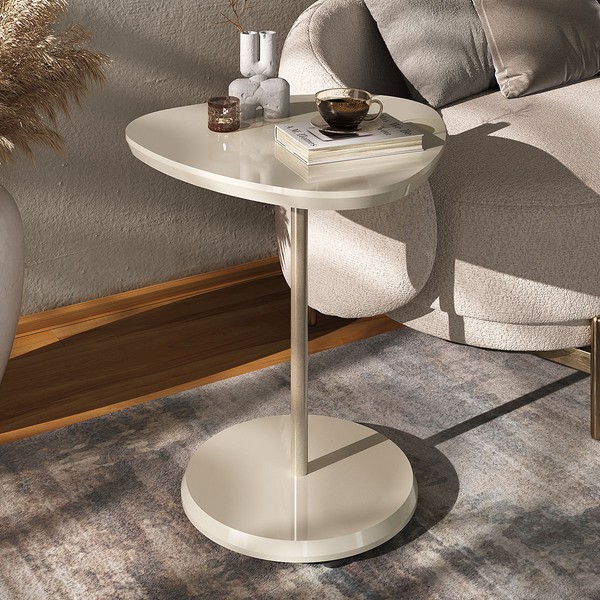 Mesa de Apoio Bia 100% Mdf Off White - Pnr Móveis