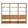 Estante para Livros Home Office 100% Mdf 2 Portas 2 Gavetas Freijó/Preto - Panorama Móveis