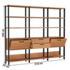 Estante para Livros Home Office 100% Mdf 2 Portas 2 Gavetas Freijó/Preto - Panorama Móveis