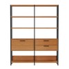 Estante para Livros Home Office 100% Mdf 1 Porta 2 Gavetas Freijó/Preto - Panorama Móveis