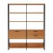 Estante para Livros Home Office 100% Mdf 1 Porta 2 Gavetas Freijó/Preto - Panorama Móveis