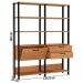 Estante para Livros Home Office 100% Mdf 1 Porta 2 Gavetas Freijó/Preto - Panorama Móveis