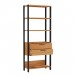 Estante para Livros Home Office 100% Mdf 2 Gavetas Freijó/Preto - Panorama Móveis