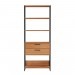 Estante para Livros Home Office 100% Mdf 2 Gavetas Freijó/Preto - Panorama Móveis