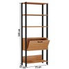 Estante para Livros Home Office 100% Mdf 1 Porta Freijó/Preto - Panorama Móveis