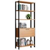 Estante para Livros Home Office 100% Mdf 1 Porta Freijó/Preto - Panorama Móveis