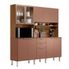 Cozinha Compacta Amora 10 Portas 2 Gavetas Amêndola Touch/Marsala - Demóbile